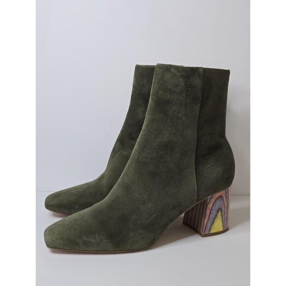 Charlotte Stone Olive Ankle Boots - Picture 8 of 13